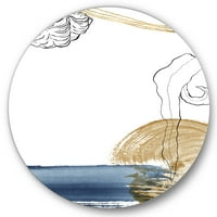 DesignArt 'Zlatna mornarica klasična plava sažetak' Farmhouse Circle Metal Wall Art - Disk od 11