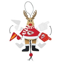 Topperscot by Boelter Brands NFL drveni navijački ukras jelena, Kansas City Chiefs