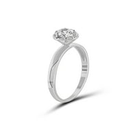 1 karatni bijeli Kubični cirkonijev prsten od srebrnog srebra za žene