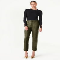 Scoop Women's Highse Fau kožne teretne hlače, veličine 0-18