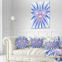 Dizajn svijetloplava jedinstveni dizajn fraktalnog cvijeća - Sažetak jastuka za bacanje - 12x20