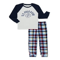 Polo Assn. Dječaci košulje dugih rukava i plišane pidžame hlače, dvodijelni set za spavanje, veličine 4-18