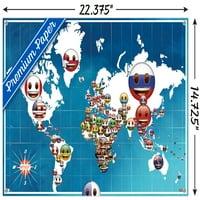 Emoji - Zemlje Zidni plakat s push igle, 14.725 22.375
