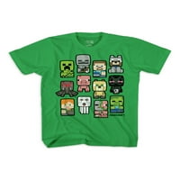 Minecraft Bobble Mobs složeni dječaci grafička majica s kratkim rukavima, 2-pak, veličine 4-18