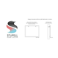Stupell Industries podebljani crni oblici Zakrivljeni pruga Abstraktno slikanje grafičke umjetnosti bijela uokvirena