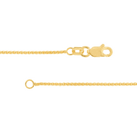 Žuto zlato od 10 karata, okrugli pšenični lanac promjera 24 inča s bravom od jastoga-žensko