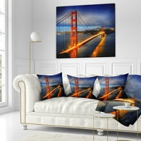 Designart Golden Gate Bridge - Jastuk za bacanje krajolika - 16x16