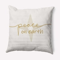 Jednostavno mir u boji zlatne boje na Zemlji božićni meko okrenut poliestersko ukrasni jastuk za bacanje, 26 26