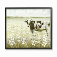 Stupell Industries Cow in Pantre Green Pejzažnu sliku životinja uokvirena zidna umjetnost po glavnom studiju, 24