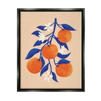 Stupell Orange Tree Citrus cvjeta hrana i pića slikati crni plutač uokviren umjetnički print zidna umjetnost