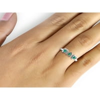 Draguljarski klub smaragdni prsten nakit od rodnog kamena - 0K smaragdni nakit od srebra-hipoalergenski prsten od