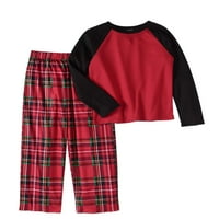 Dječačka pidžama, svečani Top i crvene karirane hlače, pidžama za spavanje, crvena, veličina: 14-16