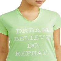 Sofia Jeans By Sofia Vergara Dream Believe Do Short Sleeve V-Neck Graphic T-Shirt Women's