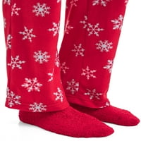 Mad Dog Women i Women's Plus 3-komad Micro Fleece Top dugih rukava, hlače i set za spavanje čarapa