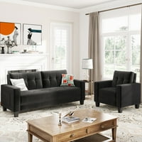 Dnevna soba Section Sofa Set Modern Style Couch Namještaj tapecirana fotelje, Aukfa Velvet Accent Stolica za presvlačenje
