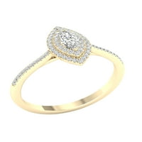 Imperial CT TDW Marquise Diamond Double Halo zaručnički prsten u 10k žutom zlatu