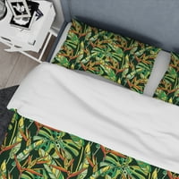 DesignArt 'šareni tropski uzorak s tropskim pokrivačem cvijeća Heliconia cvijeće