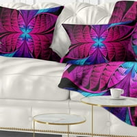 Designart Svijetlo ružičasto fraktalno vitraže - Sažetak jastuka za bacanje - 12x20