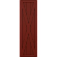 Ekena Millwork 12 W 80 H True Fit PVC Single X-Board Farmhouse Fiksna nosača, paprika crvena