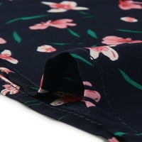 Jedinstvene ponude ženske cvjetne vrhove dugih rukava kvadratni vrat bluza peplum s remenom